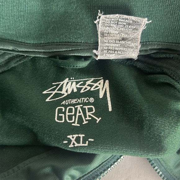 Vintage Stussy 1990s Skull Crown Green Baseball style Jacket Mens size XL - Picture 7 of 12